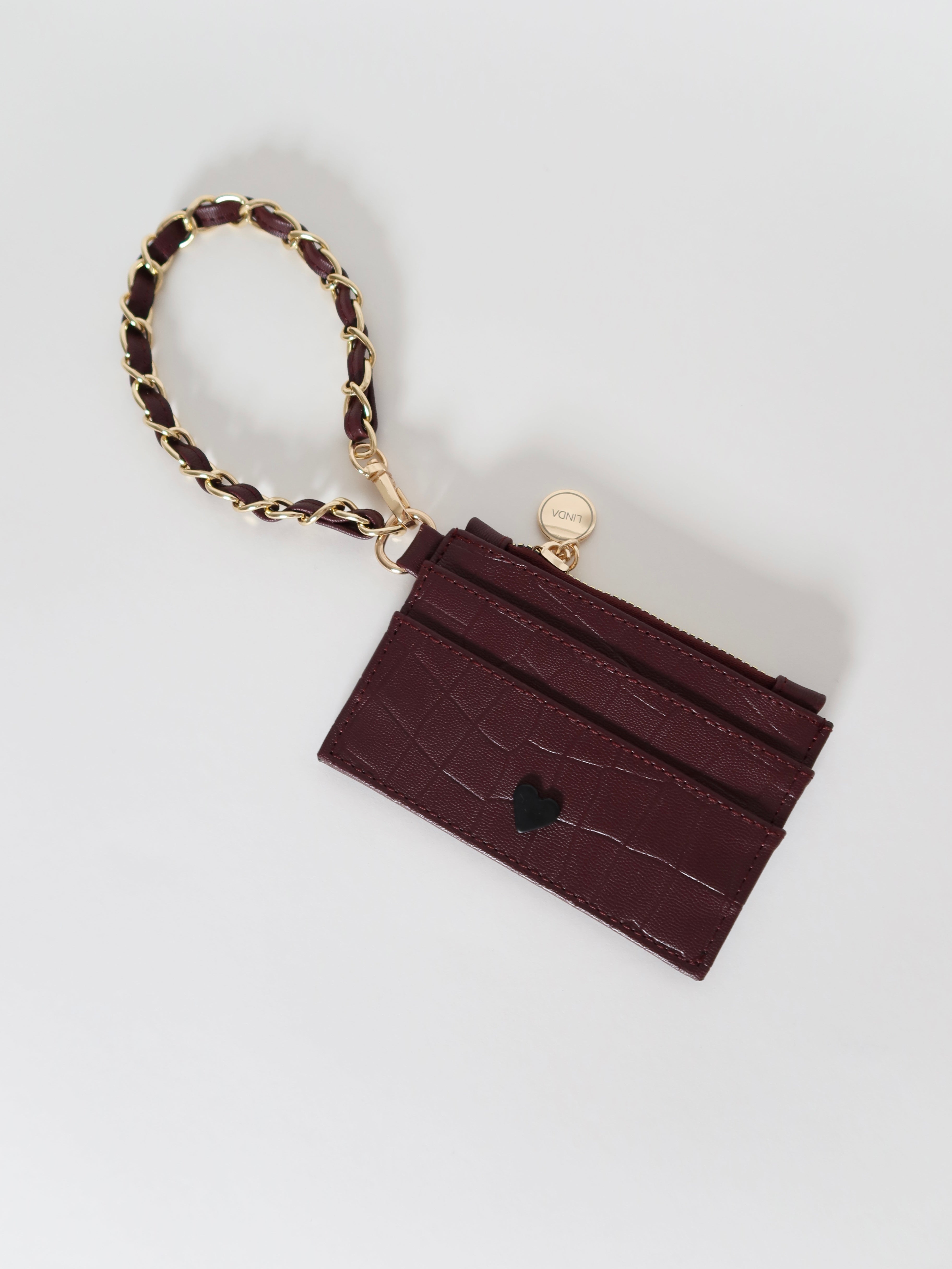 CHAIN CARD BURGUNDY - ♥